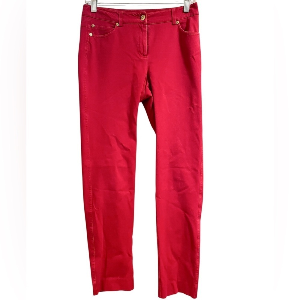 J. McLaughlin Red Casual Cotton Stretch Pants Size 0